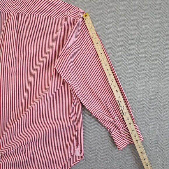 Tommy Hilfiger Shirt Men's XXL Red White Stripe LS Button-Down Vintage EUC LN - Picture 15 of 16